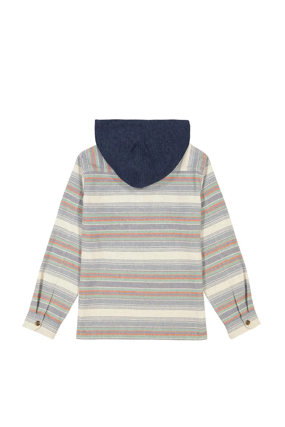 Billabong Youth Baja Hooded Flannel Shirt for Boys in Slate Blue | BSFHB46F-415-SLATE