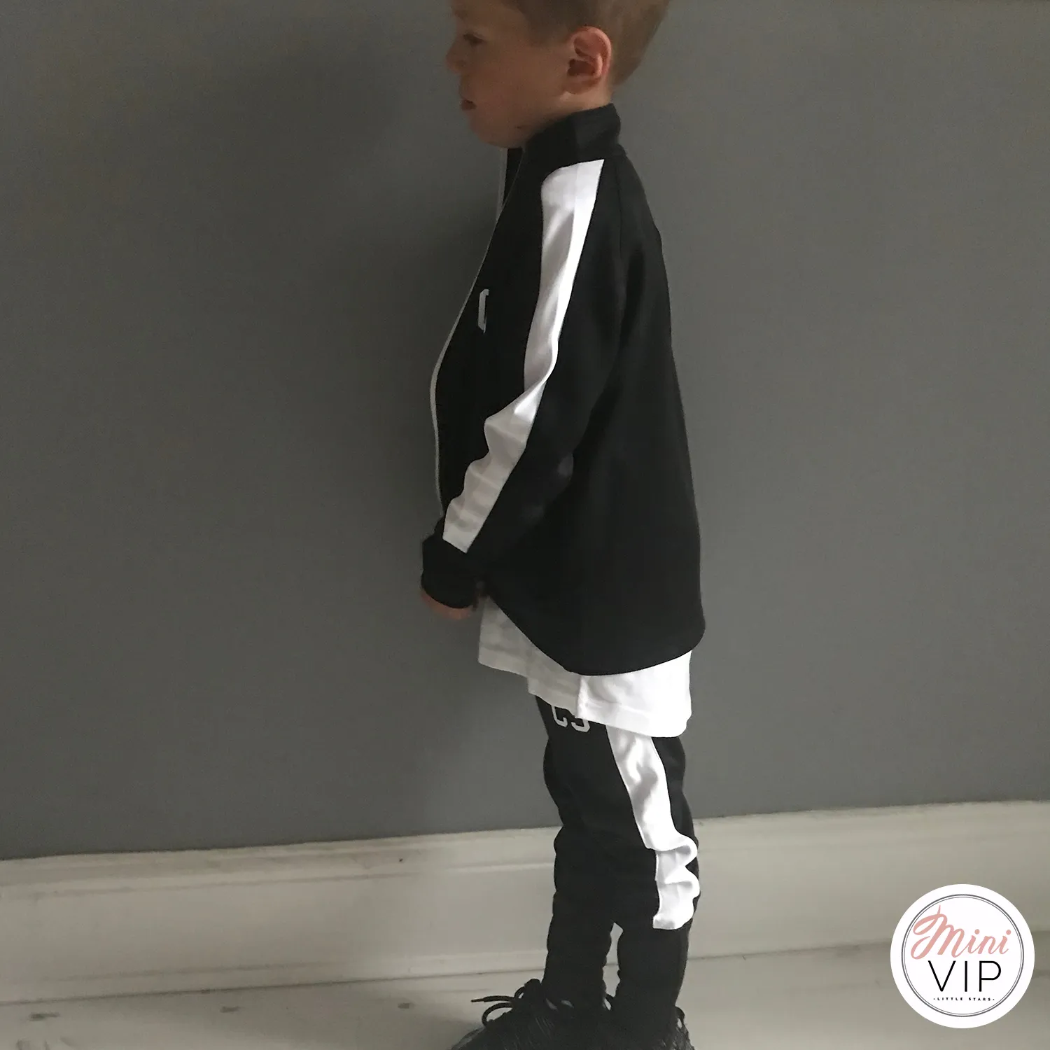 Black & White Stripe Personalised Initials Tracksuit