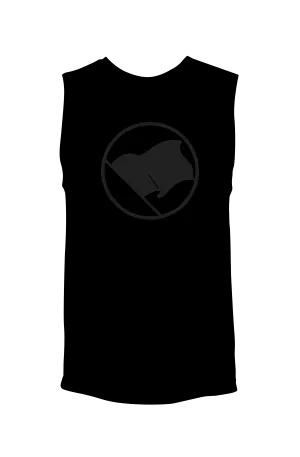 Black Anarchy Flag (Black on Black) - Unisex Muscle Tank