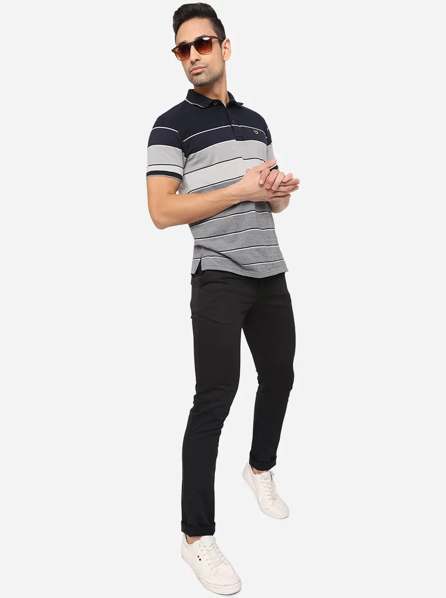 Black Solid Super Slim Fit Casual Trouser | Greenfibre