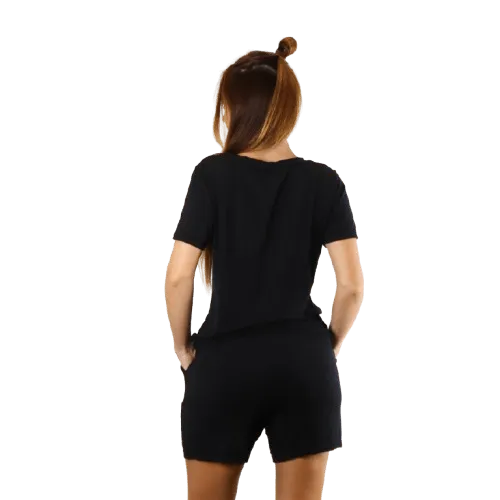 Black V-Neck Lounge Tee