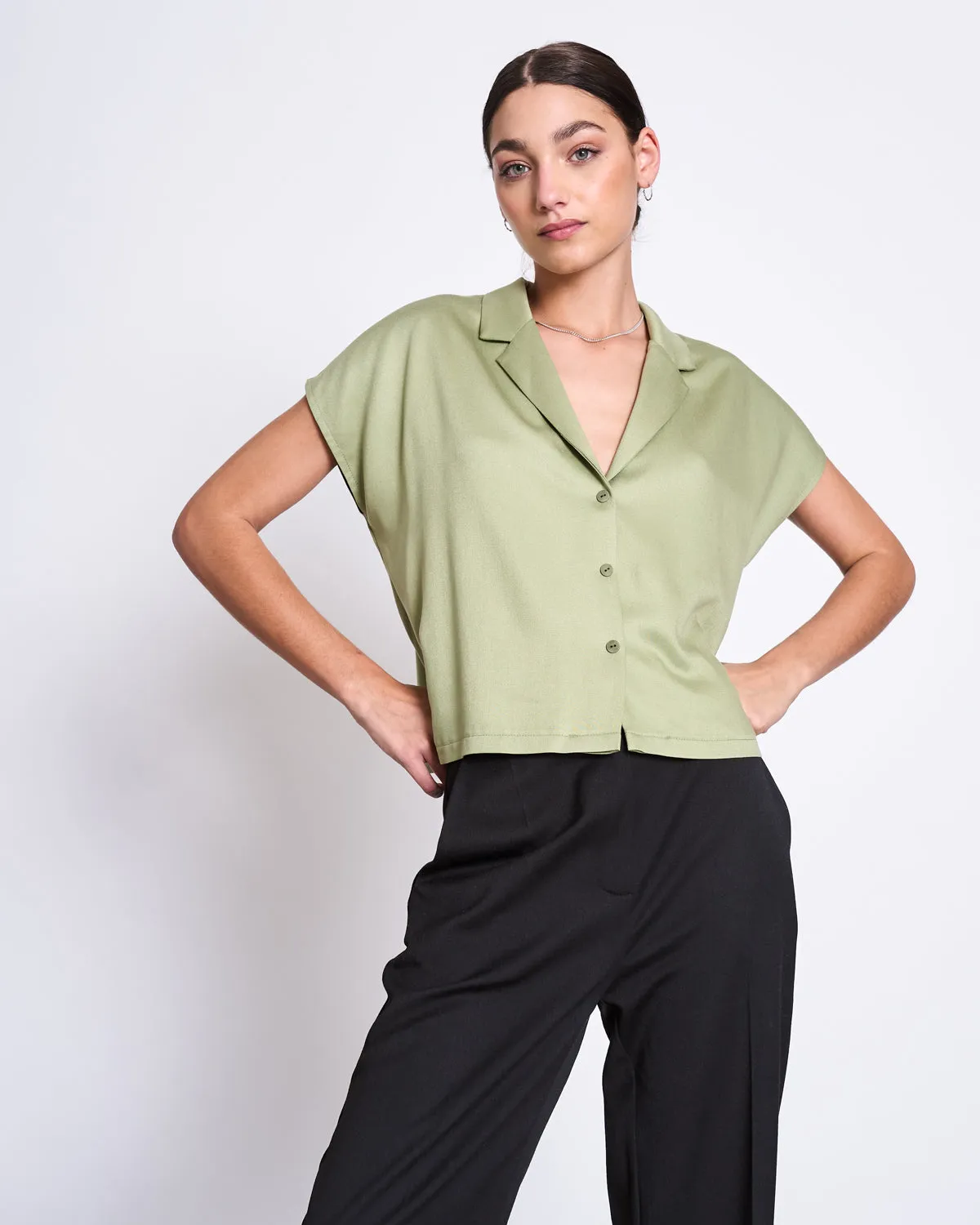 BLOUSE TIERRA PALE OLIVE