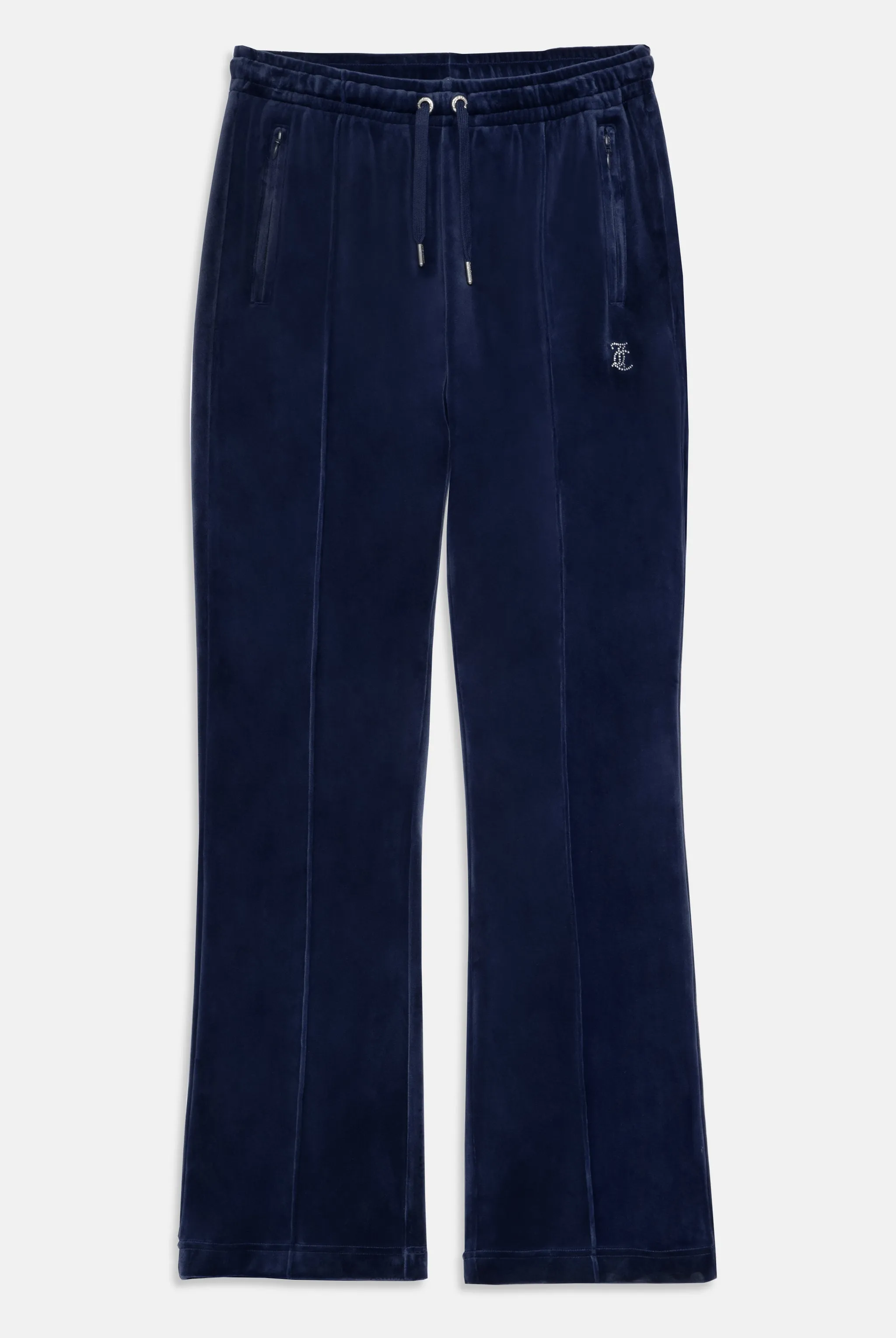 BLUE DEPTHS VELOUR DIAMANTÉ TRACKSUIT BOTTOM