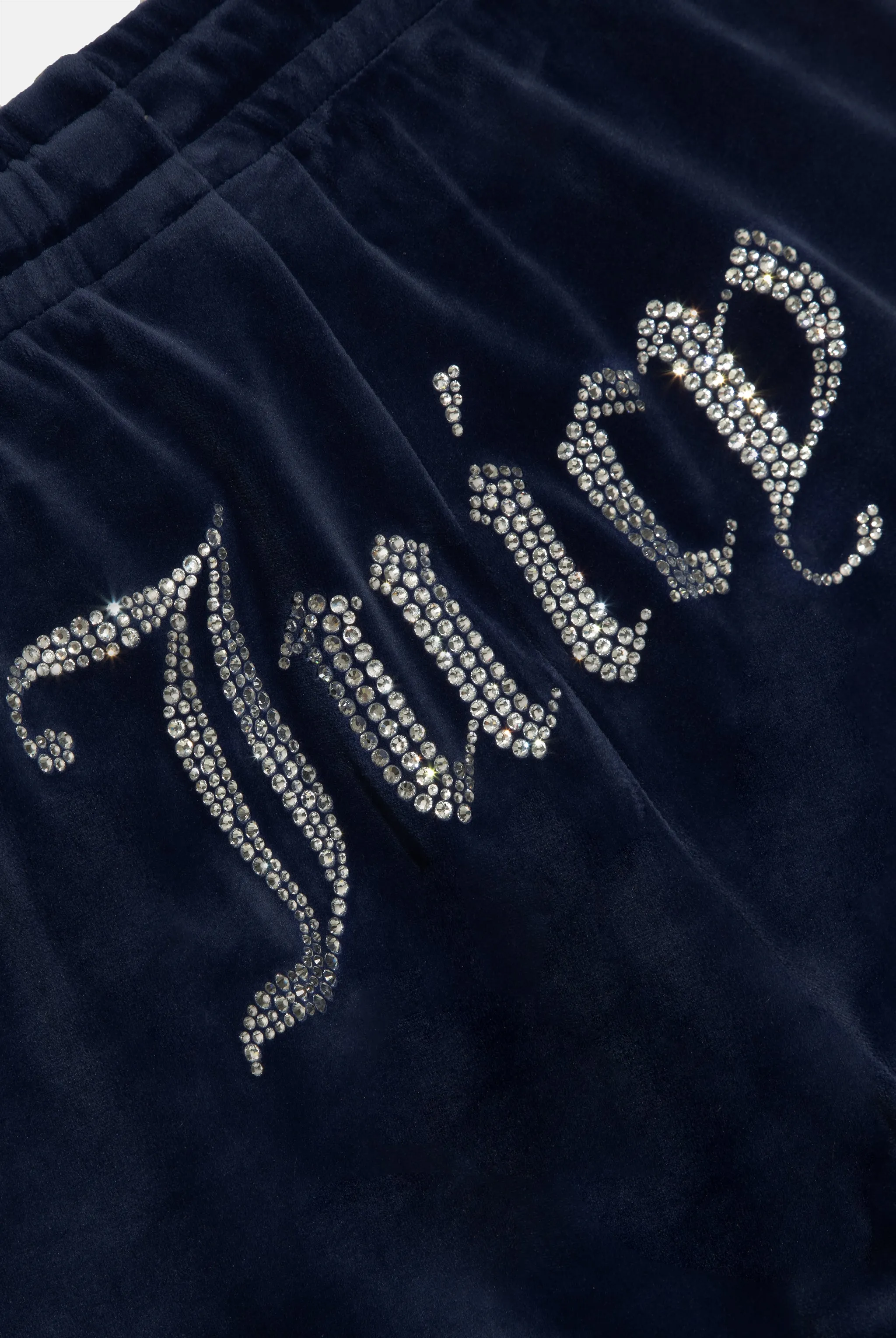 BLUE DEPTHS VELOUR DIAMANTÉ TRACKSUIT BOTTOM