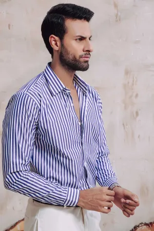 Blue Striped Oxford Shirt