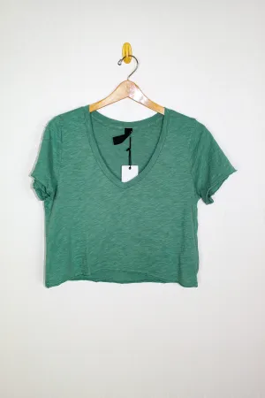 Bobi Cropped V Neck Tee