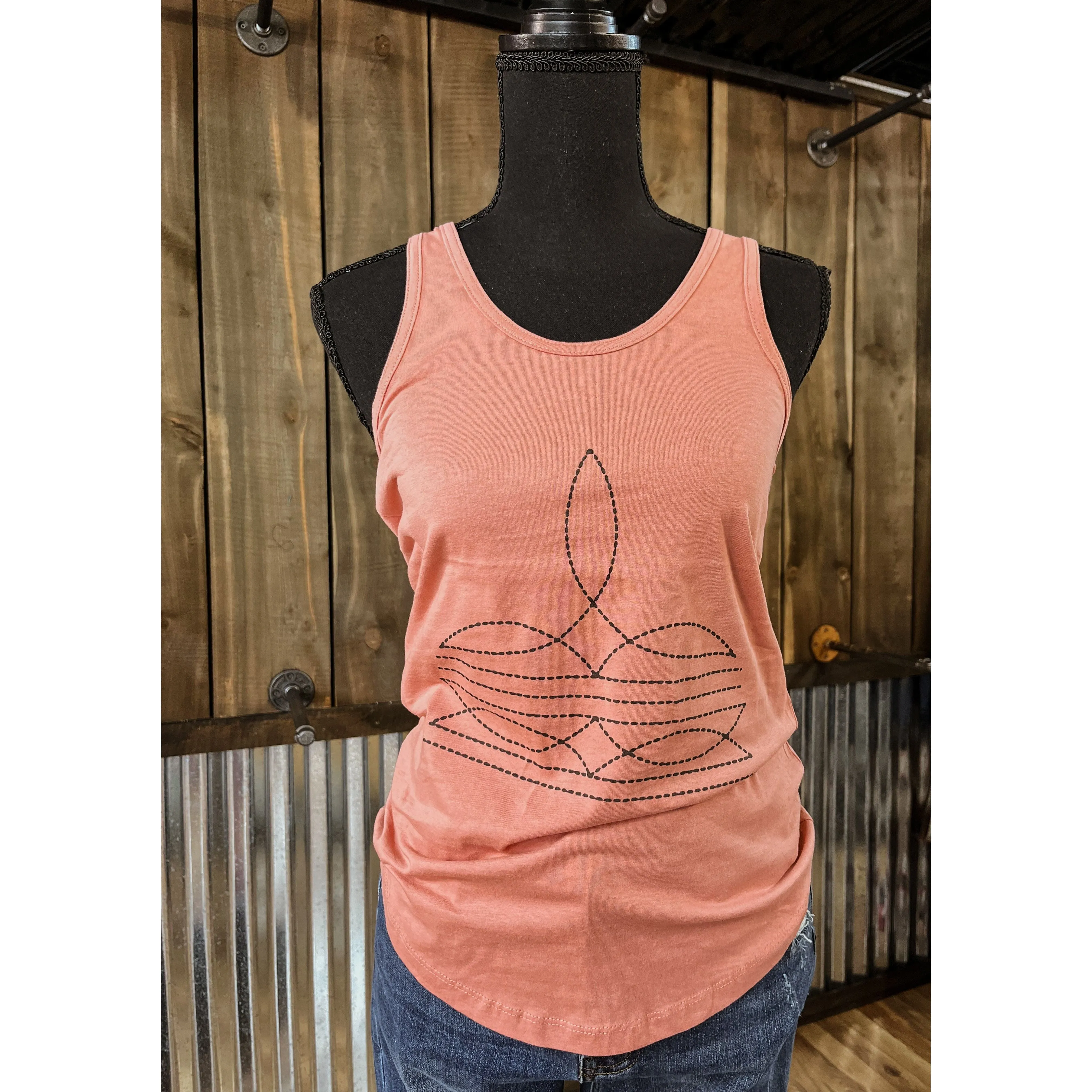 Boot stitch racer back tank