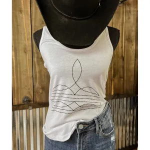 Boot stitch racer back tank