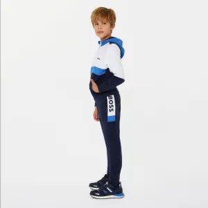 BOSS - Zip Hoodie Colour Block Tracksuit  -  Navy