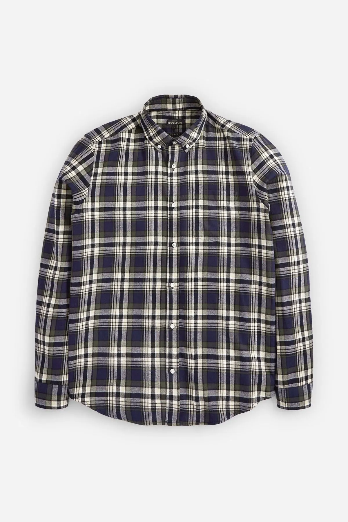 Brushed Flannel Check Long Sleeve Shirt