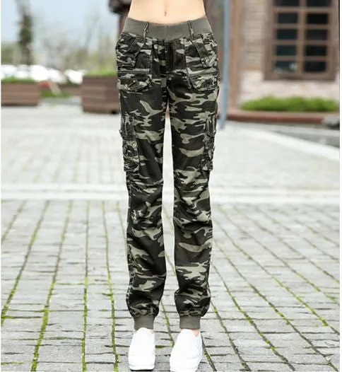 camouflage pants women Camouflage Cargo pants women Military fashion Casual Loose Baggy pants