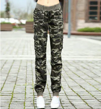 camouflage pants women Camouflage Cargo pants women Military fashion Casual Loose Baggy pants
