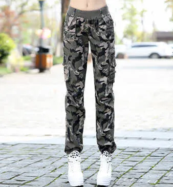 camouflage pants women Camouflage Cargo pants women Military fashion Casual Loose Baggy pants