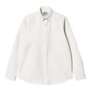 Carhartt Wip Camicia da uomo in cotone Oxford Bolton bianca
