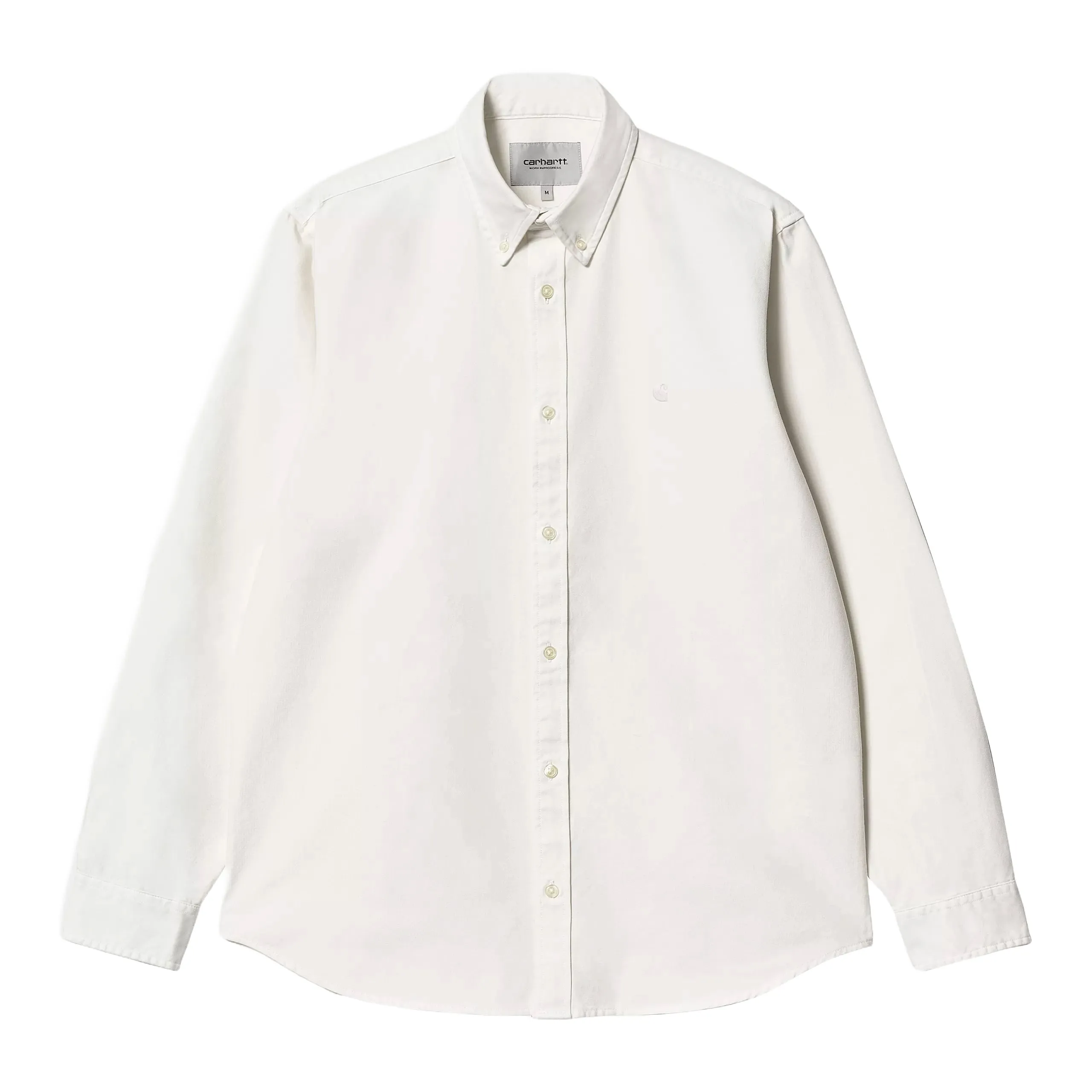 Carhartt Wip Camicia da uomo in cotone Oxford Bolton bianca