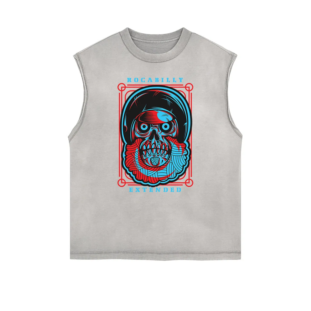 Cartoon Abstract Graphic Muscle Tank