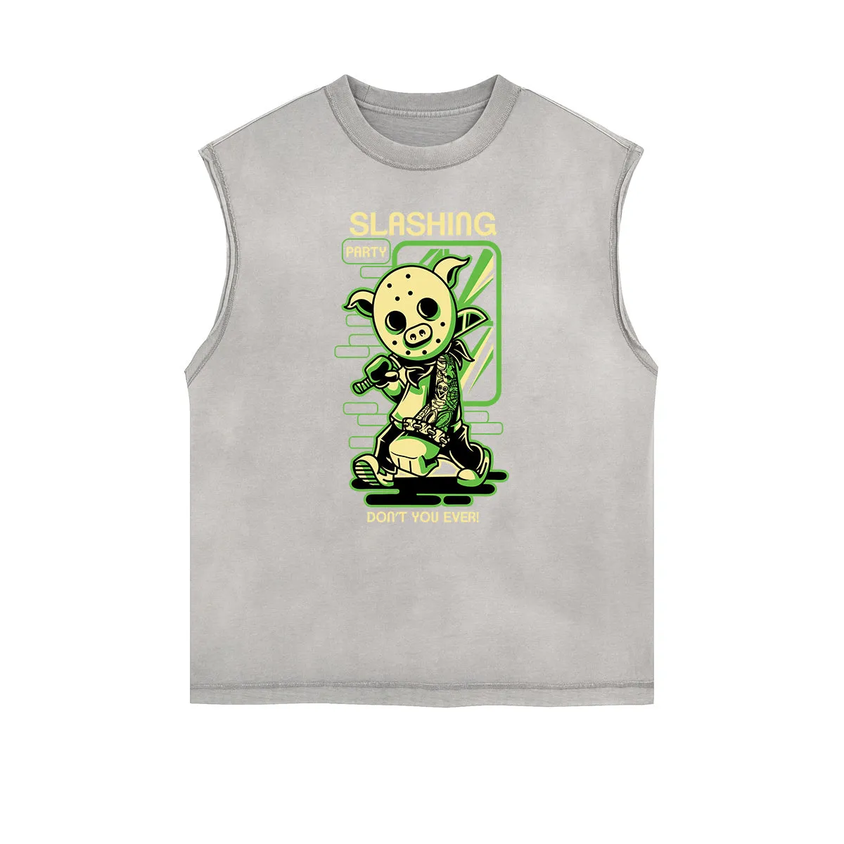 Cartoon Abstract Graphic Muscle Tank