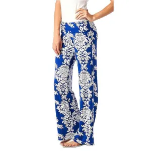 casual pants female Exuma boho elastic high waist flare pants baggy Women loose preppy trousers