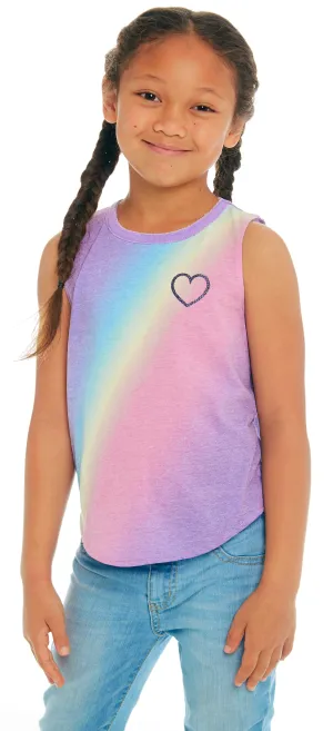 Chaser Rainbow Heart Vintage Jersey Tank