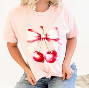 Cherries Bow Tee