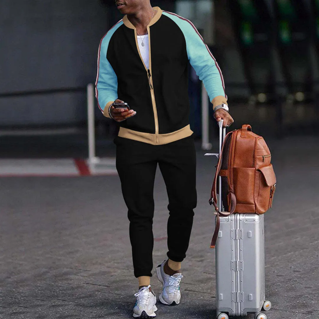Chic Men's Full Zip Jogging Tracksuit Set