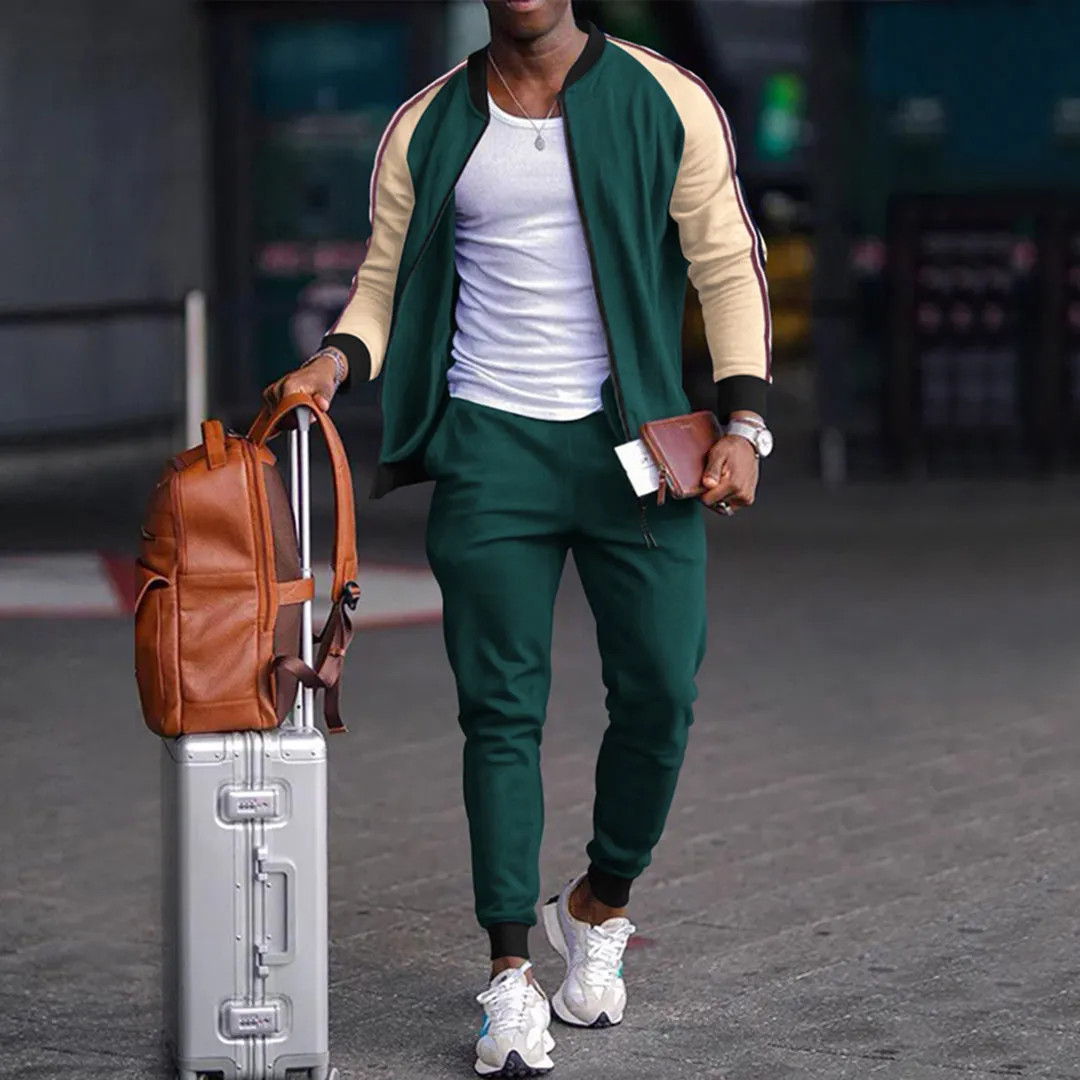 Chic Men's Full Zip Jogging Tracksuit Set