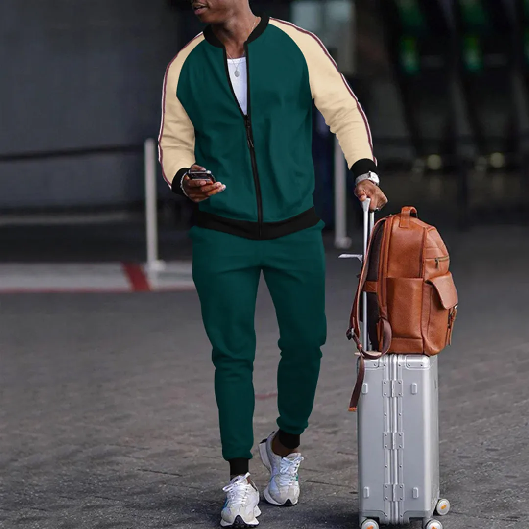 Chic Men's Full Zip Jogging Tracksuit Set