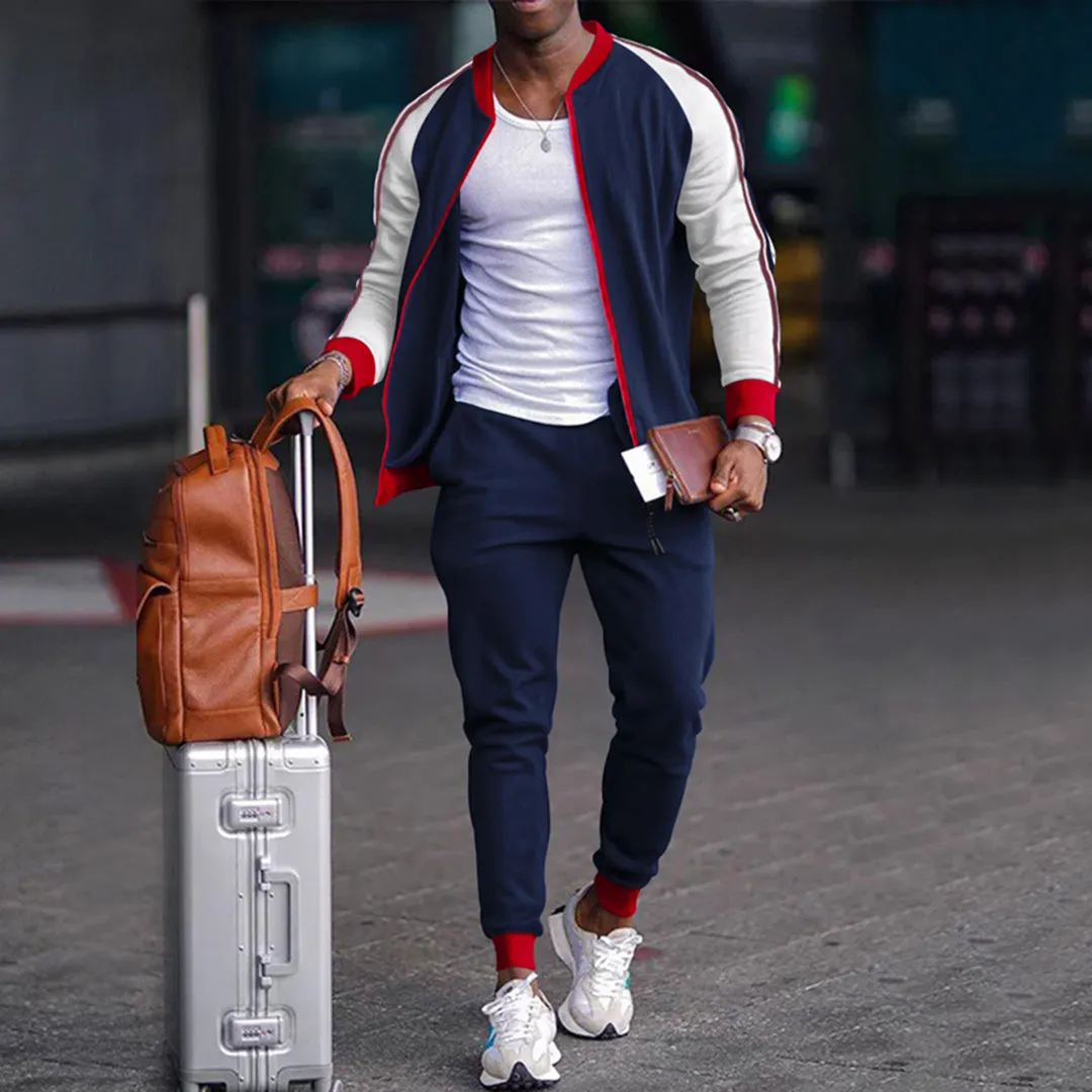 Chic Men's Full Zip Jogging Tracksuit Set
