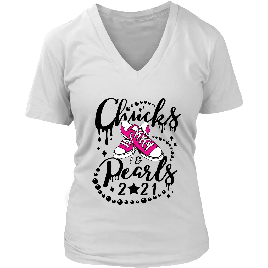 Chucks & Pearls Short Sleeve T-Shirt,  Kamala, Vice President, 2021