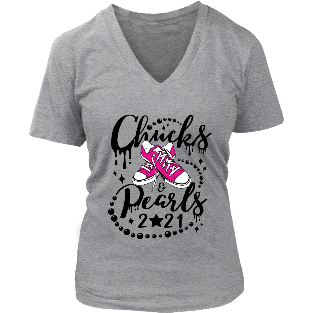 Chucks & Pearls Short Sleeve T-Shirt,  Kamala, Vice President, 2021