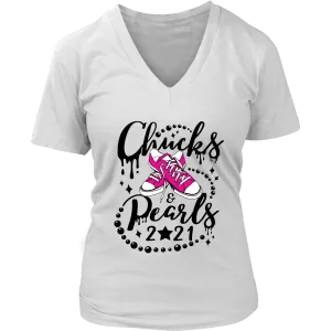 Chucks & Pearls Short Sleeve T-Shirt,  Kamala, Vice President, 2021