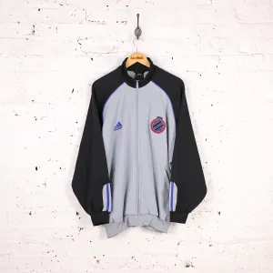 Club Brugge Adidas 90s Football Tracksuit Top Jacket - Grey - L