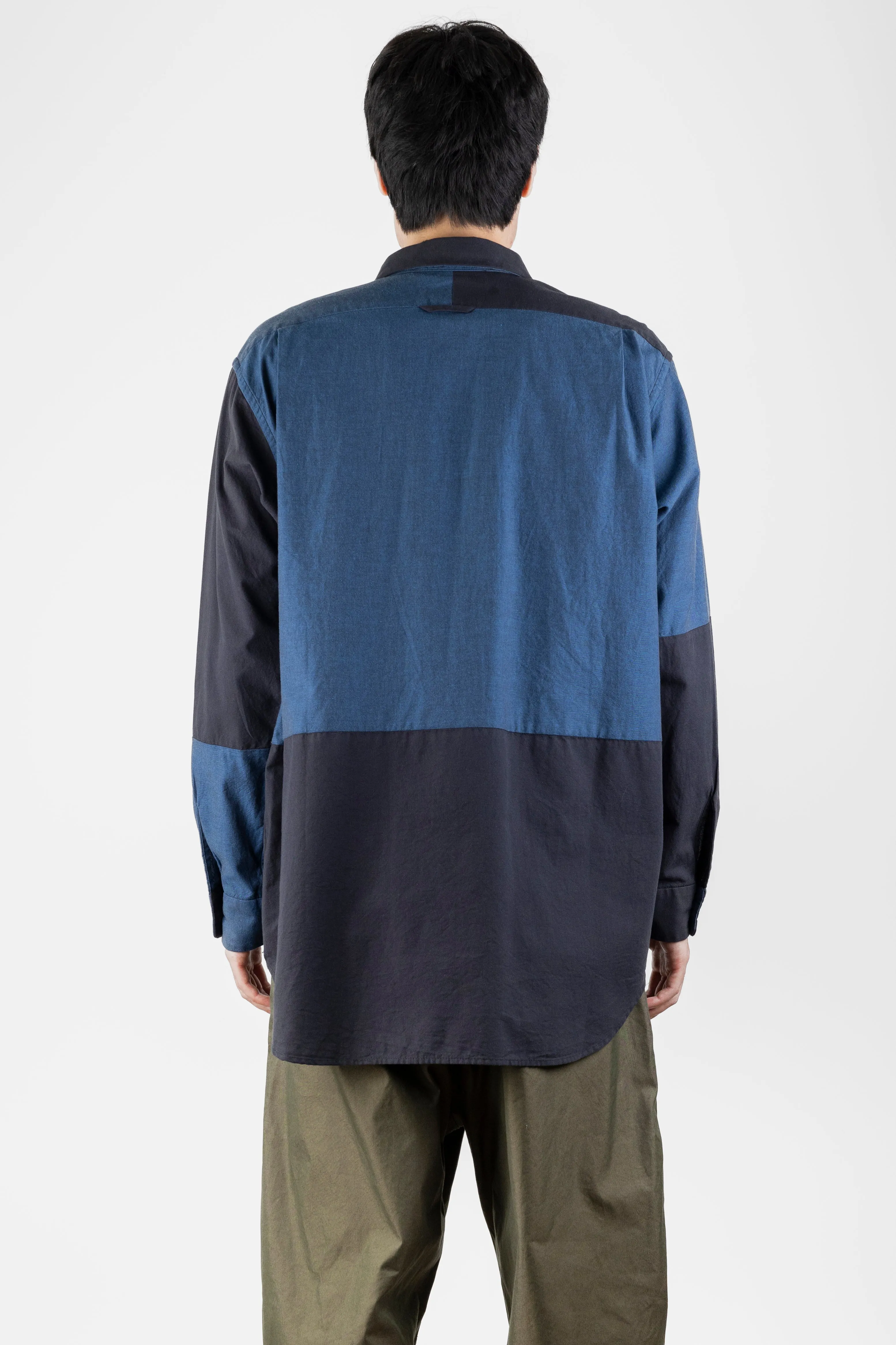 Combo Short Collar Shirt, Navy