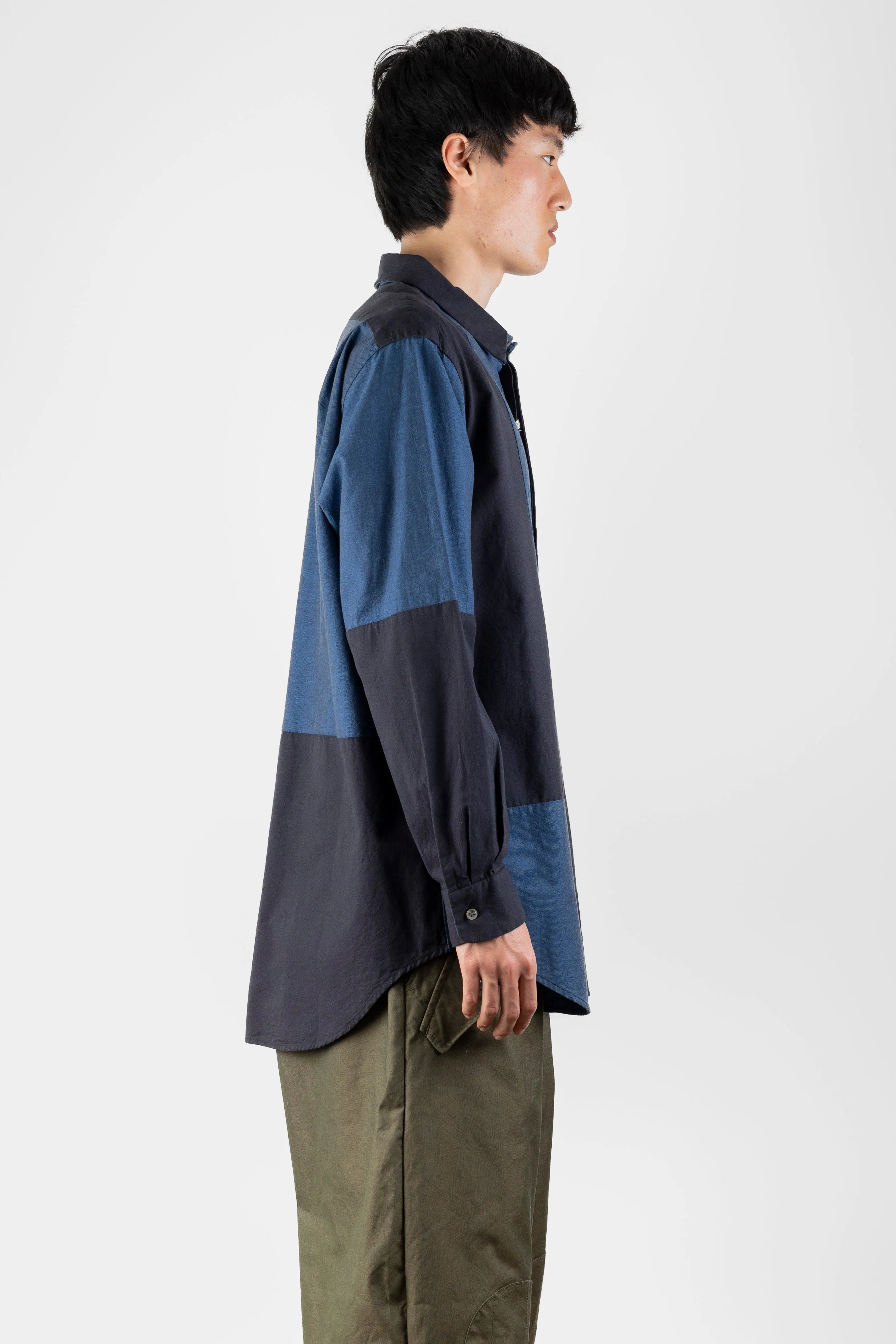 Combo Short Collar Shirt, Navy