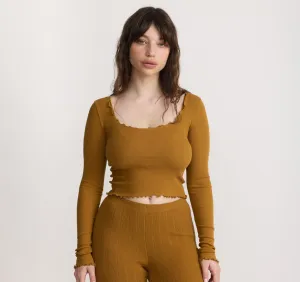 Core Rib V-Neck Long Sleeve Tee