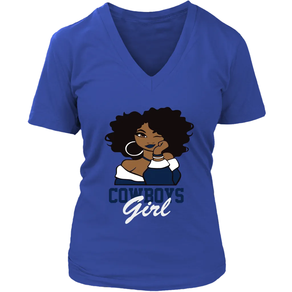 Cowboys Girl | V-Neck T-Shirt | NFL Football Shirt