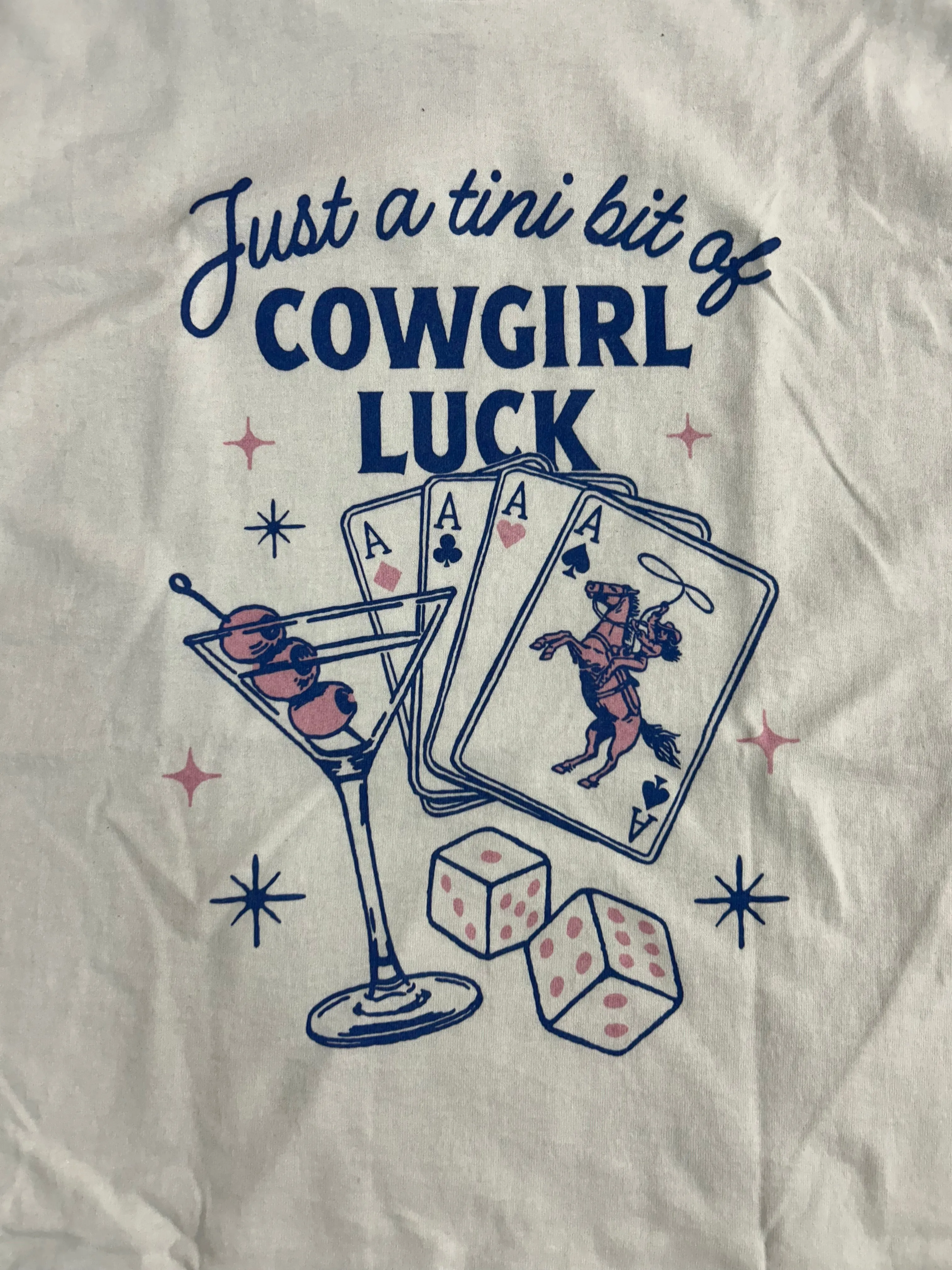 Cowgirl Luck Tee: Blanco