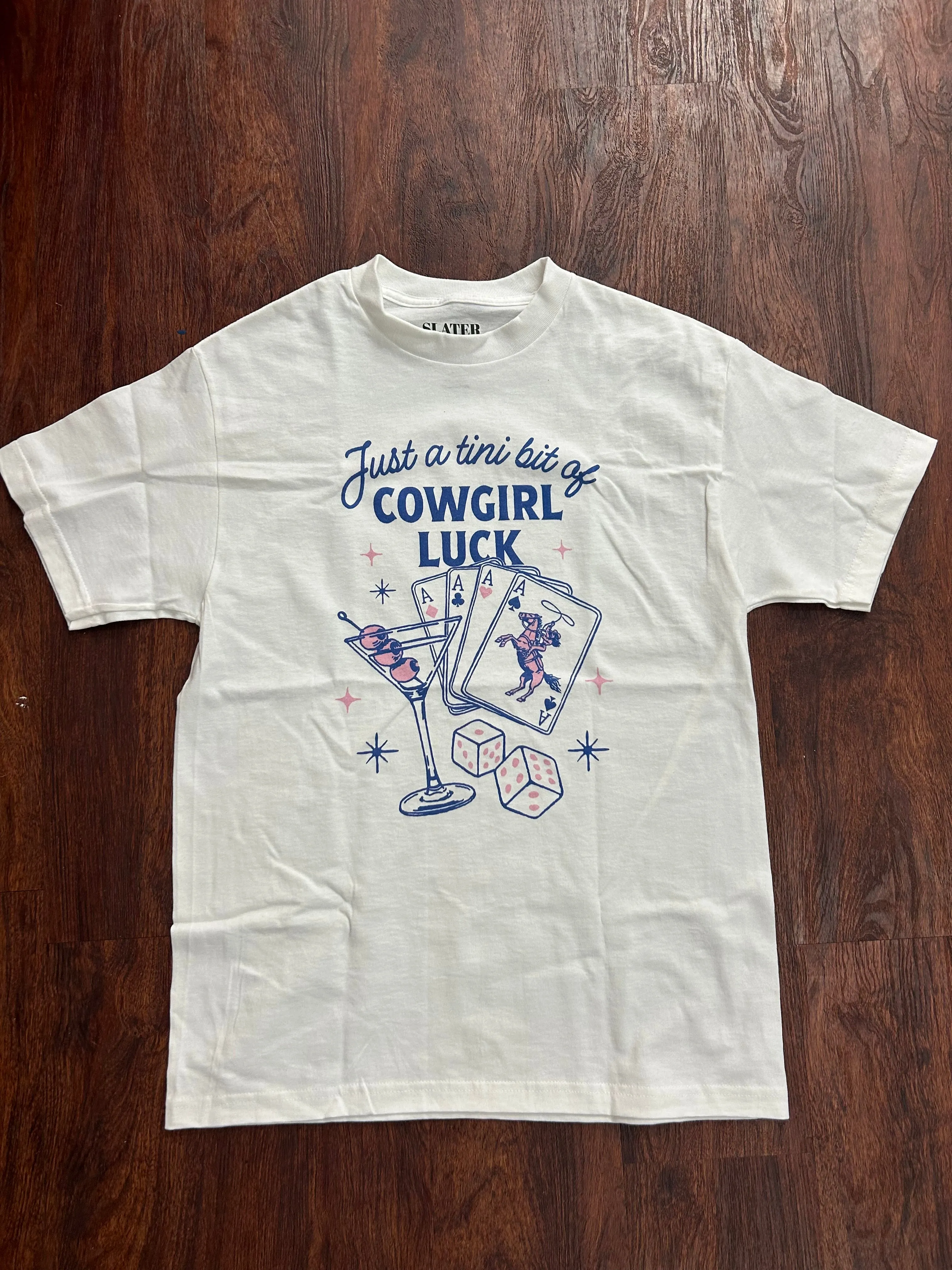 Cowgirl Luck Tee: Blanco