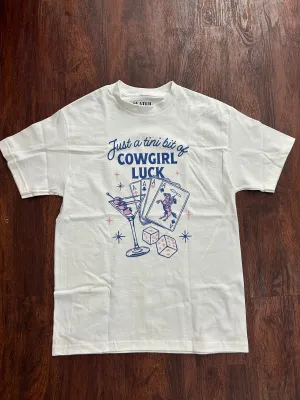 Cowgirl Luck Tee: Blanco