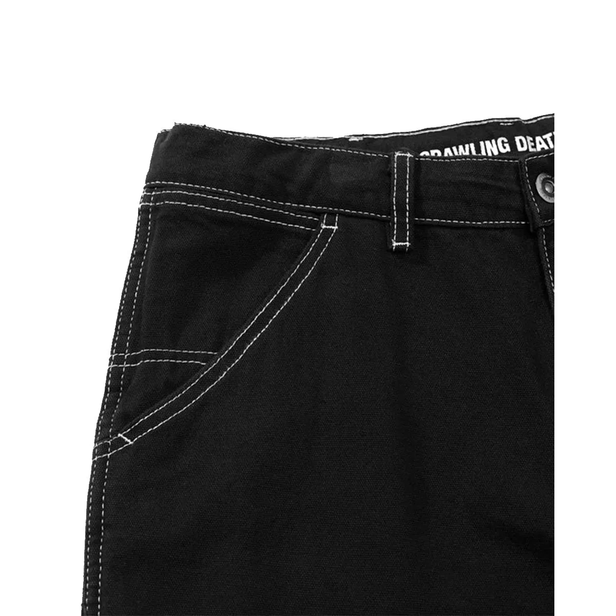 Crawling Death  - Contrast Stitch Coffin Pants Black
