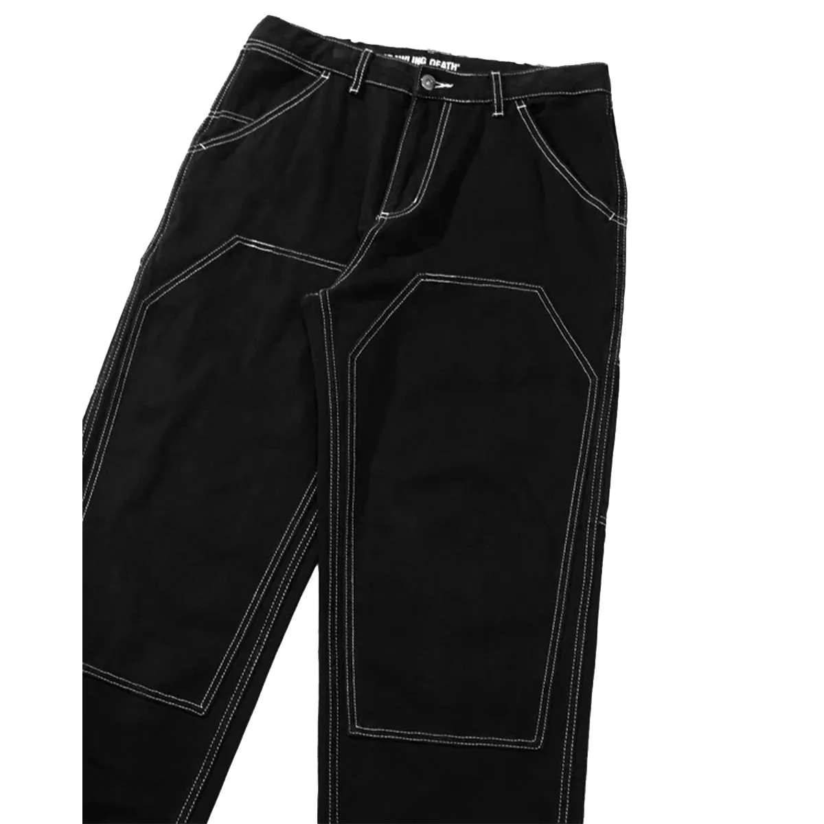 Crawling Death  - Contrast Stitch Coffin Pants Black