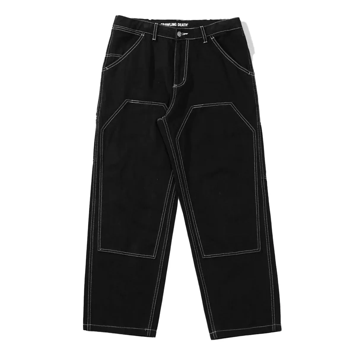 Crawling Death  - Contrast Stitch Coffin Pants Black