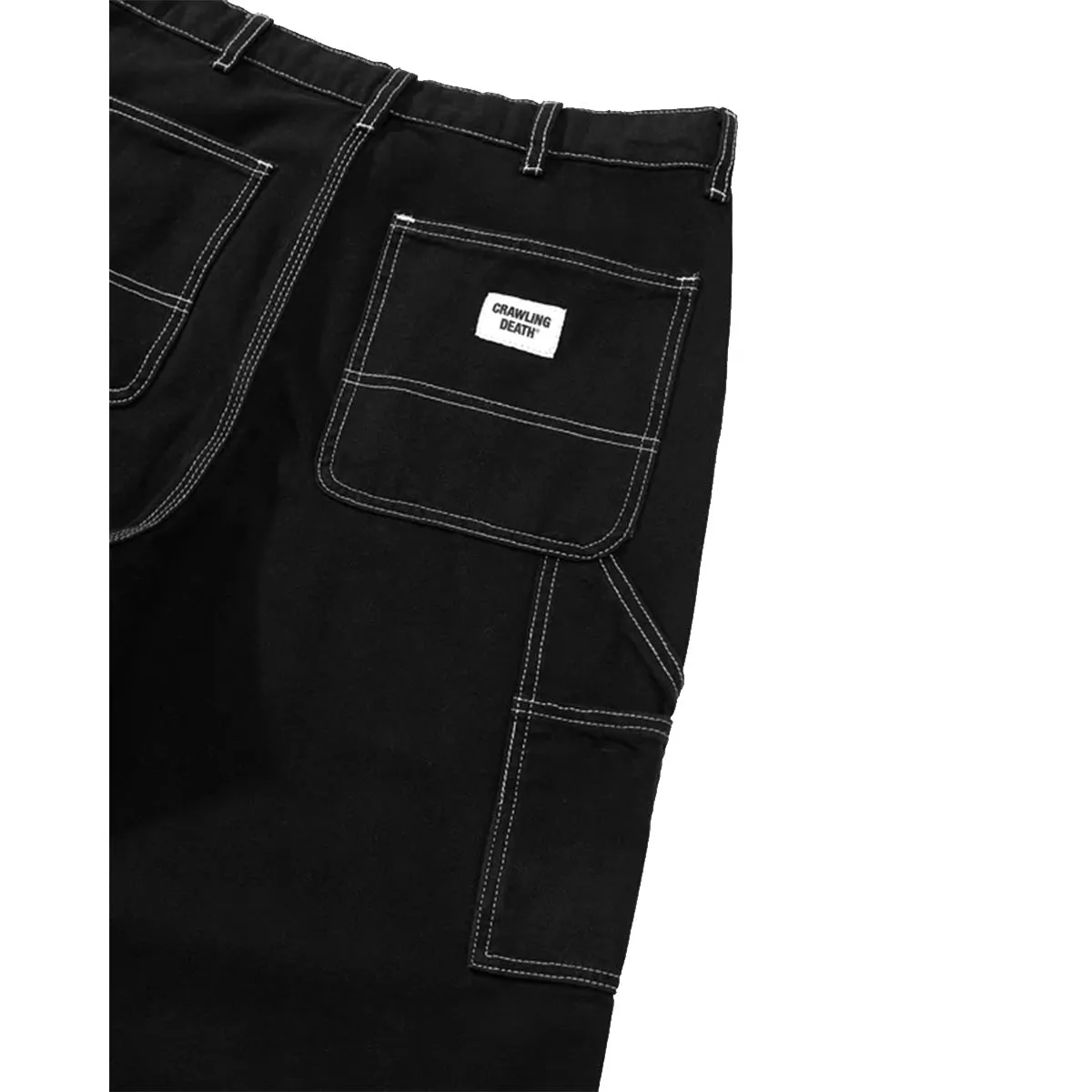 Crawling Death  - Contrast Stitch Coffin Pants Black