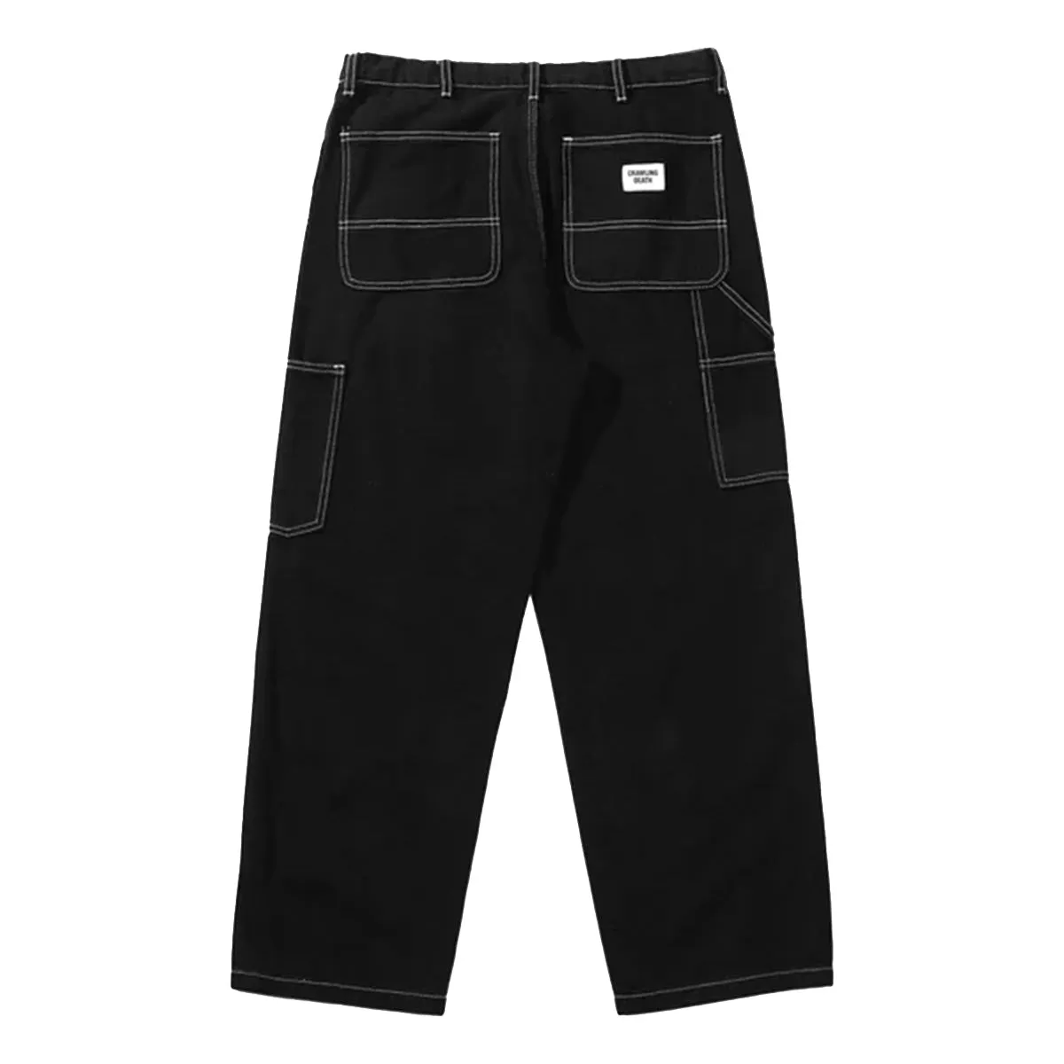 Crawling Death  - Contrast Stitch Coffin Pants Black