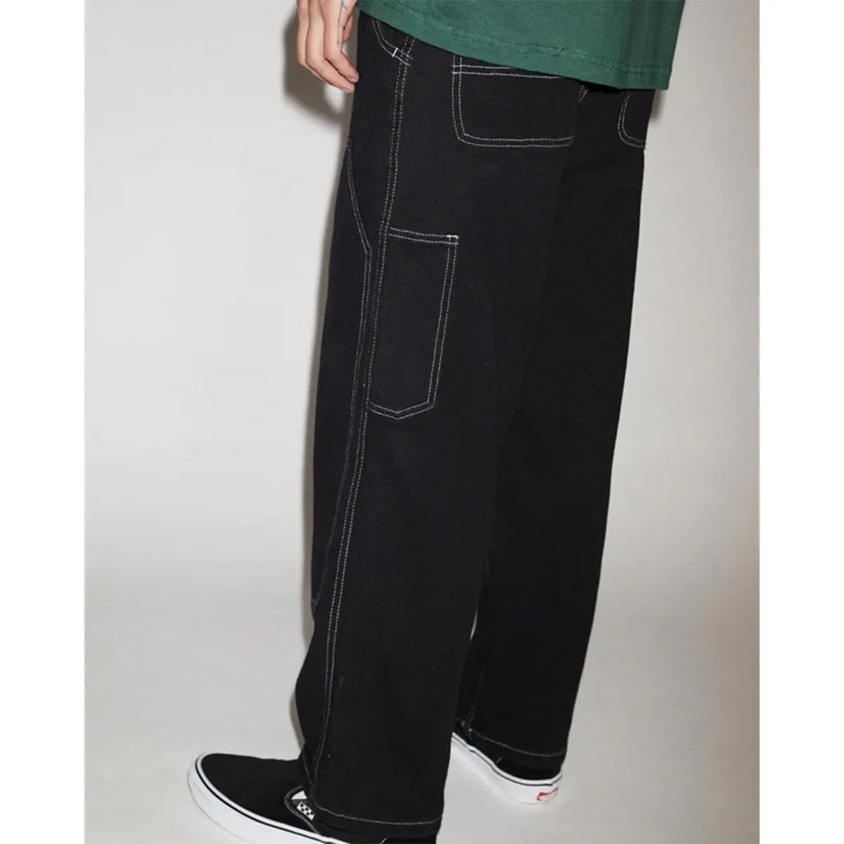Crawling Death  - Contrast Stitch Coffin Pants Black