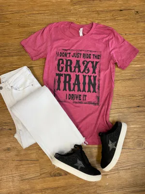 Crazy Train Tee: Heather Berry