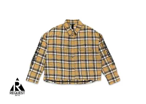Cropped Flannel Shirt "Tan Black"