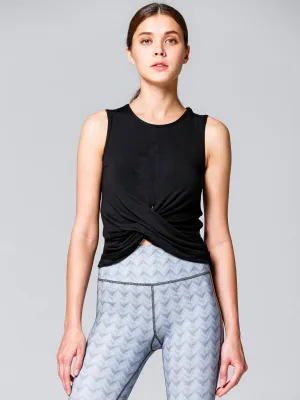 CROPPED MUSCLE TANK, BLACK