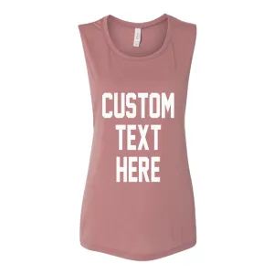 Custom Text Mauve Muscle Tank Top