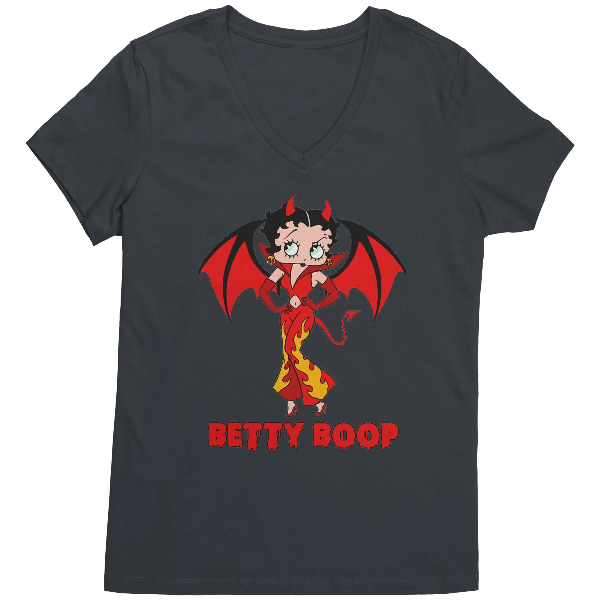 Cute Betty Boop Womens Vneck Betty Boop Halloween Vneck, Halloween Gift For Her Halloween Party Tee Halloween Costume, Funny Halloween Vneck